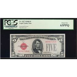 1928B $5 Legal Tender Note PCGS 63PPQ