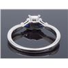 Image 4 : 14KT White Gold 0.51ct GIA Cert Diamond and Sapphire Ring
