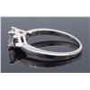 Image 5 : 14KT White Gold 0.51ct GIA Cert Diamond and Sapphire Ring
