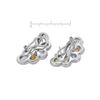Image 2 : 14KT White Gold 5.53ctw Multi Color Sapphire and Diamond Earrings