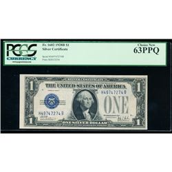 1928B $1 Silver Certificate PCGS 63PPQ