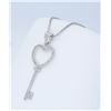 Image 2 : Sterling Silver Cubic Zirconia Pendant with Chain