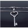 Image 4 : Sterling Silver Cubic Zirconia Pendant with Chain