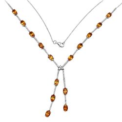 18KT White Gold 6.59ctw Citrine and Diamond Necklace