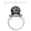Image 2 : 18KT White Gold 13.36ct Tahitian Pearl and Diamond Ring