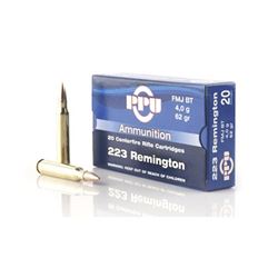 PPU 223REM FMJBT 62GR - 500 Rounds