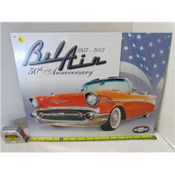 BelAir 50th Anniversary Chevy Metal sign 16x12.5