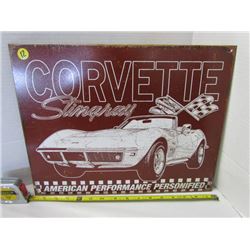 Corvette Stingray Metal sign 16x12.5