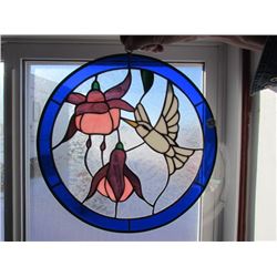Hummingbird stainglass sign - lead fram 13x13