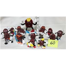 assorted 1987 California Raisins figures