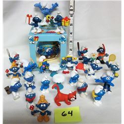 Assorted 1980's - 1990's Peyo Bully smurf figures assorted poses
