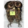 Image 1 : Vintage ornate folk art metal and brass owl