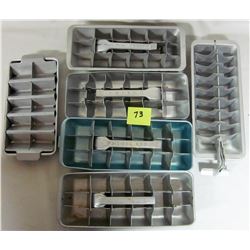 6 vintage aluminum ice cube trays