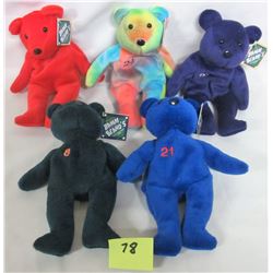 5- 1998 Salvinos BAMM Beano's baseball plush bears