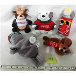 5- 1988 Coke coca-cola plush dolls