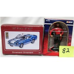 New Carlton Cards heirloom ornament 1967 Shelby Sobra GT 500 plus 2006 Nascar driver ornament