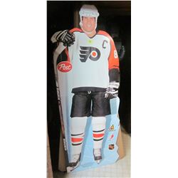 Large cardboard stove displays Lindros + Lay's Messier
