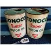 Image 1 : pair of Conoco 1 quart oil tins