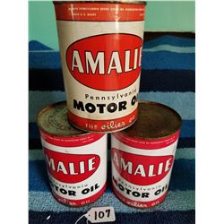 3 Amalie 1 quart oil tins