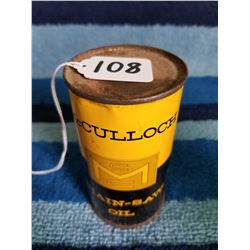 McCulloch chain saw oil tin- full