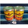 Image 1 : Pair of Pennzoil racing oil tins- full