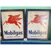 Image 1 : Pair of Mobilgas tin signs - repro 12" X 16"
