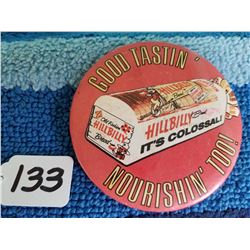 Large Hillbilly Bread Advertising Pin Back (4")