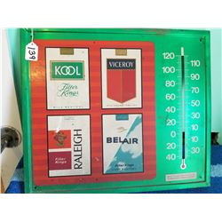 Cigerette Advertising Themometer No glass 19"x16"