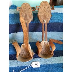 Adult Size  Steel Roller Blades with leather straps