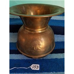 Large Brass Spittoon 10" Tall Red Skin Chewing Tobacco