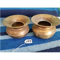 Pair Of 6" Brass Spittoons