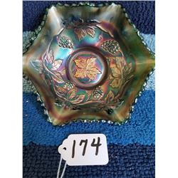 Carnival Glass Bowl Grapes 5 3/4 "