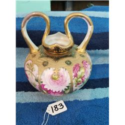 Beautiful Gold Trimmed Nippon Vase 8"