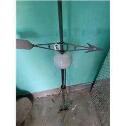 Weathervane with White Glass and Arrow