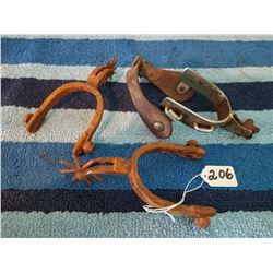 Pair Of Rusty Spurs + Single Spur