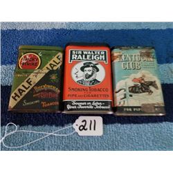 3 Tobacco Pocket Tins