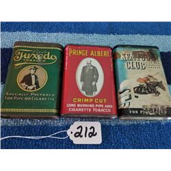 3 Tobacco Pocket Tins