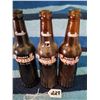 Image 1 : 3 Unusual Brown Crush Pop Bottles 10oz