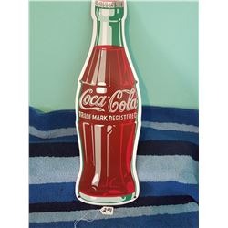 27" Coca Cola Die Cut Enamel Sign-not old