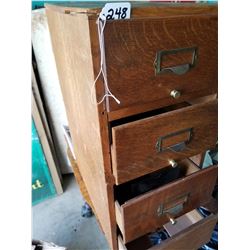 4 Drawer Oak File Box 12x18x24"