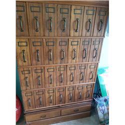 1/4 Cut Oak 5 Tier file Cabinet-15x42x69"-30 file boxes