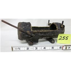 Folk art brass LOG ashtray