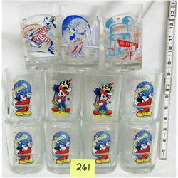 Assorted McDonalds Disney glasses
