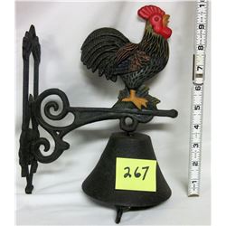 Rooster bell with ornate bracket