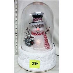 Large electric Christmas snowman musical globe