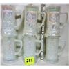 Image 1 : 6 milk glass iridescent pearlized beer steins embossed with bar scene