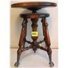 Image 2 : vintage claw foot/marble wooden piano stool. Adjustable.
