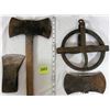 Image 1 : 3 Axe heads & well pulley