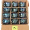 Image 1 : Set of 12 iridescent blue harvest grape punch bowl cups
