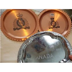 1 tray & 2 copper plaques